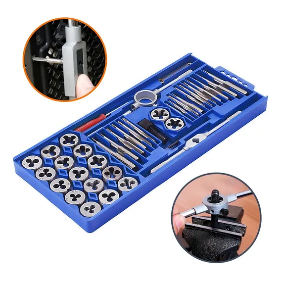 Jogo De Macho E Cossinete Tarraxa Kit 40 Pc + Pente De Rosca Foto 1