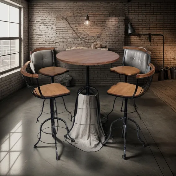 Jogo De Mesa Para Cafeteria Rústica Ótima Oportunidade Ofert Cor Preto Foto 1