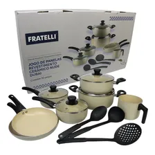 Jogo de panelas de cozinha Fratelli Panelas Jogo Cozinha Conjunto Panelas Antiaderente com 10 peças de alumÃnio mármore Foto mini 4