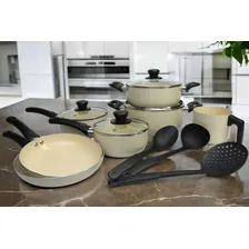 Jogo de panelas de cozinha Fratelli Panelas Jogo Cozinha Conjunto Panelas Antiaderente com 10 peças de alumÃnio mármore Foto mini 2