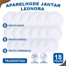 Jogo De Pratos Rasos, Sobremesa Fundos Tramontina 18 Foto mini  2
