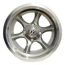 Jogo De Roda Aro 14 4x130 Tala 6 Fusca Brasilia Gaucha Buggy Cor Diamantada/prata Foto  mini 1