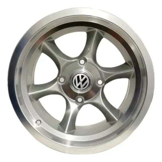 Jogo De Roda Aro 14 4x130 Tala 6 Fusca Brasilia Gaucha Buggy Cor Diamantada/prata Foto 1
