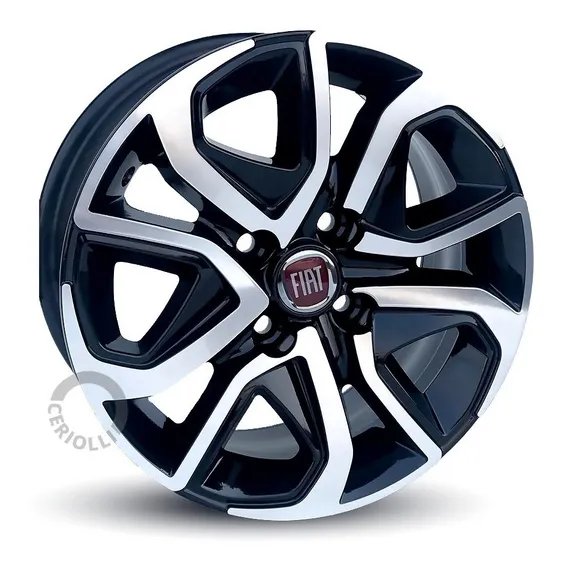 Jogo De Roda Fiat Argo Aro 14 Uno Palio Strada + Bicos Cor Preto Diamante Foto 1