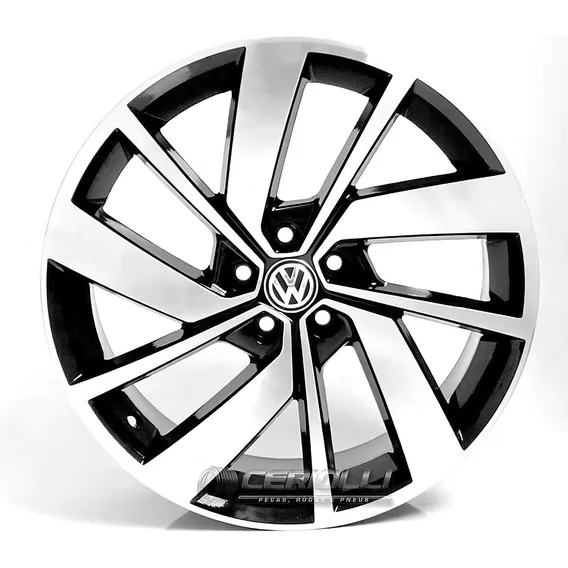 Jogo De Roda Jetta Gli Aro17 5x100 Golf Polo Fox + Bicos Cor Preto Diamante Foto 1