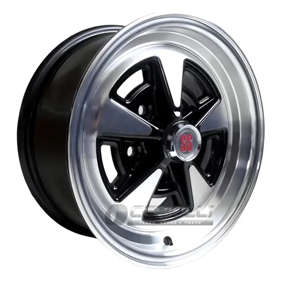 Jogo De Roda Opala Ss Aro 14 M8 Kr + Bicos Cor Preta Borda Diamantado Foto 1