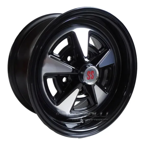 Jogo De Roda Opala Ss Aro 14 M8 Kr + Bicos Cor Preto Face Diamantado Foto 1