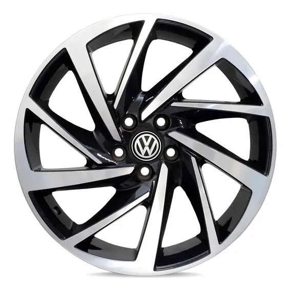 Jogo De Roda Polo Aro 15 5x100 Virtus Fox Polo Ex-32 + Bicos Cor Preto Diamantado Foto 1