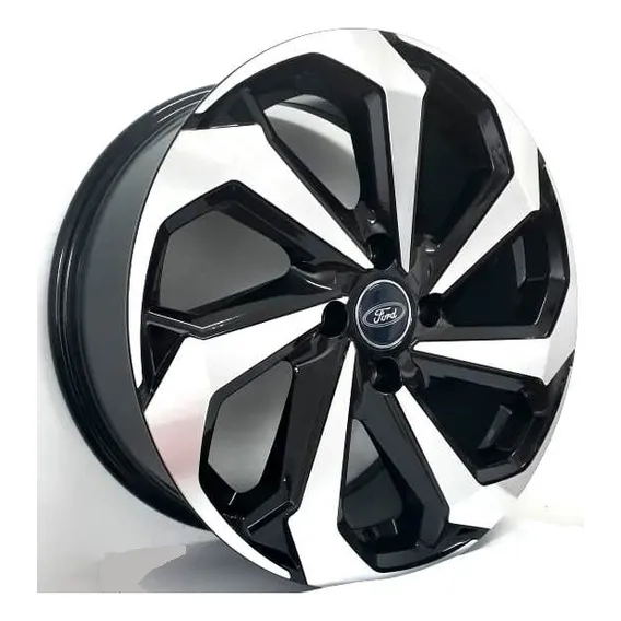 Jogo De Roda Tarantula Aro 15x6 4x108 Ford Eco Sport Fiesta Cor Preto Com Diamantado Foto 1