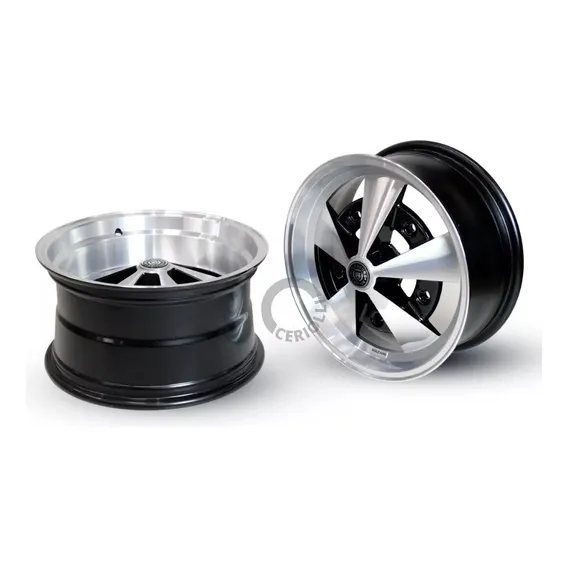Jogo De Rodas 15 Fusca Kombi Duas Talas 5x205 Cor Preto Diamante Foto 1