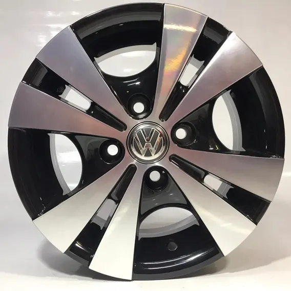 Jogo De Rodas Aro 13 Cata Vento + Bicos Celta Corsa Gol Cor Preto Diamantado Volkswagen Foto 1