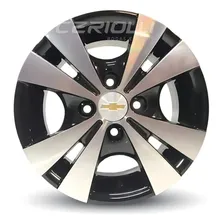 Jogo De Rodas Aro 14 4x100 Trevo R39 Esportivas + Bicos Cor Preto Diamantado 4x100 P/ Volks, Chevrolet, Renault, Hyundai, Toyota Foto mini 1
