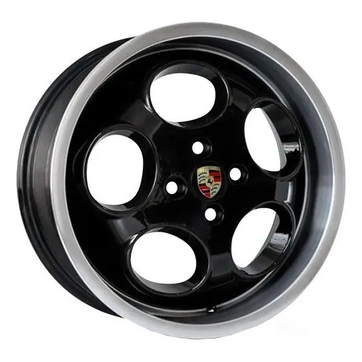 Jogo De Rodas Aro 15x7,0 Porsche Lemans M6 + Bicos Cor Preto Borda Diamante 4x100 Foto 1