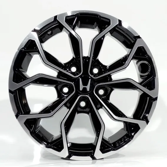 Jogo De Rodas Aro 16 5x114 Honda Civic + Bicos Cor Preta Diamante Foto 1