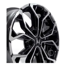 Jogo De Rodas Aro 16 5x114 Honda Civic + Bicos Cor Preta Diamante Foto mini 3