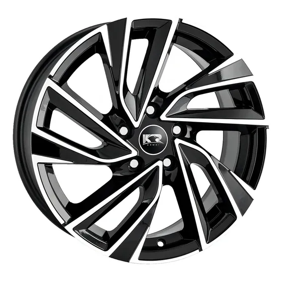 Jogo De Rodas Aro 17 5x112 Golf Tsi Jetta K72 Krmai Cor Preto Diamantado 5x100 Foto 1