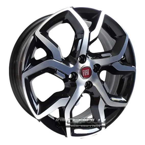 Jogo De Rodas Fiat Argo Aro 17 + Bicos 4x98 Palio Strada Cor Preto Diamante Foto 1
