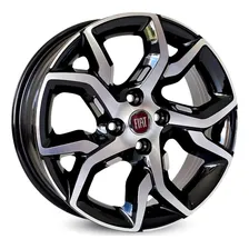 Jogo De Rodas Fiat Argo Sporting Cronos Aro 14 + Bicos Cor Preta Diamante R92 Foto  mini 1