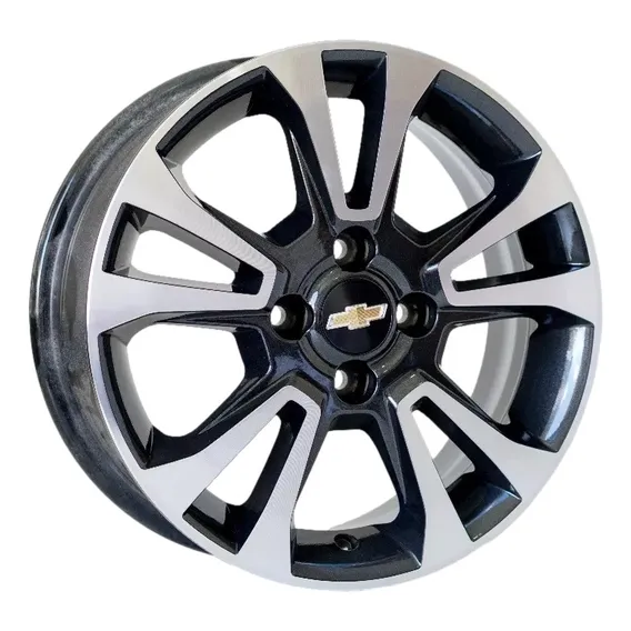 Jogo De Rodas Gm Onix Prisma Corsa Aro 14 Diamantada Preto Cor Preto Diamantado Foto 1