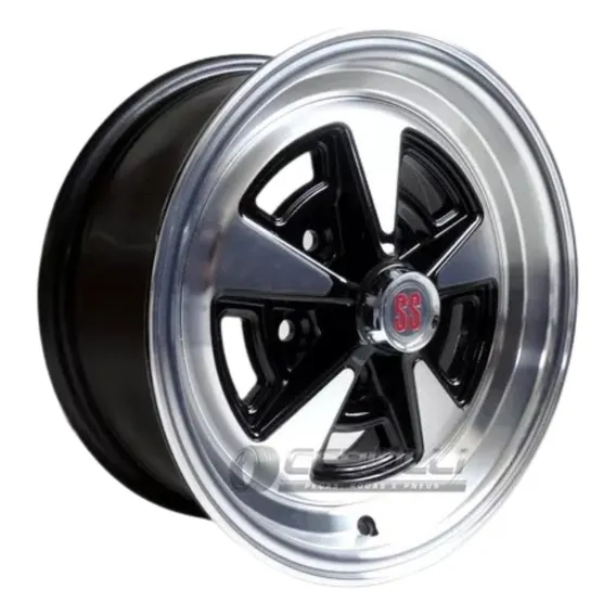 Jogo De Rodas Opala Ss Aro 14 + Bicos + Porcas Kit Completo Cor Preta Bordadiamantado Foto 1