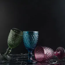 Jogo De Taças 6 Peças Bico De Abacaxi Lilás 260ml - Lyor Foto mini 4