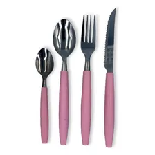 Jogo De Talheres Inox Kit Conjunto Talher Colher Garfo Faca Cor Rosa Foto mini 4