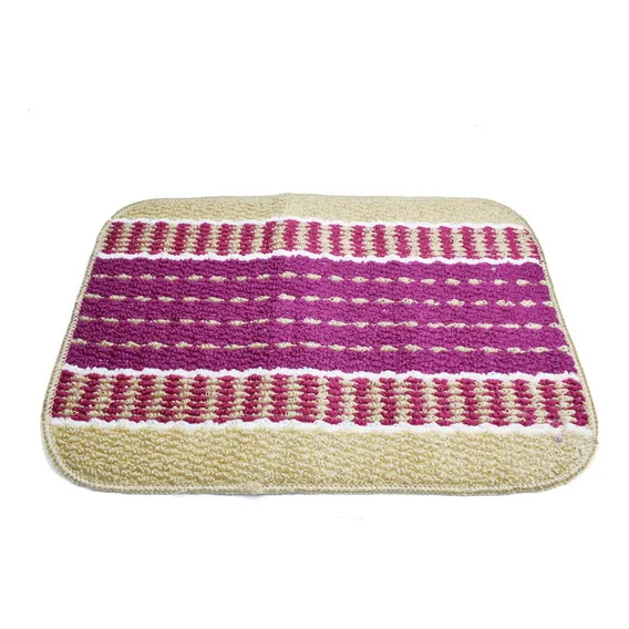 Jogo De Tapetes Para Cozinha Com 3 Peças Bege Com Roxo Foto 1