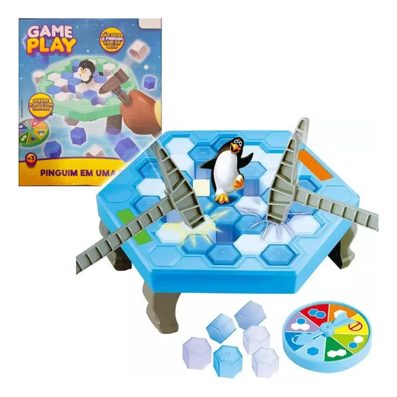 Jogo Derruba Pinguim Brinquedo Quebra Gelo Game Cai Pinguim Foto 1