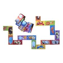 Jogo Domin贸 Divertido Infantil Zoo Bichos 2 Em 1 Infantil Foto mini 3