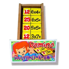 Jogo Dominó Multiplicação Em Madeira Infantil Menino Menina Foto mini 3