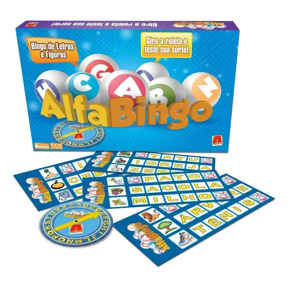 Jogo Educativo Alfabingo Bingo De Letras E Figuras Algazarra Foto 1