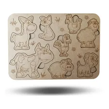 Jogo Educativo Animais Encaixe Criança Autista Mdf Madeira Foto  mini 1