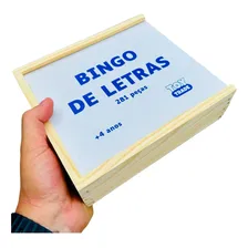 Jogo Educativo Bingo Letras Alfabeto 281 Peças Em Madeira Foto mini  2