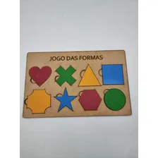 Jogo Educativo Brinquedo Tabuleiro Formas Colorido Mdf 28x18 Foto mini 4