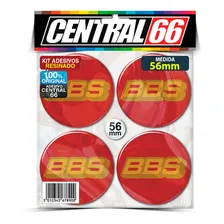 Jogo Emblema Adesivo Centro De Roda 56mm Bbs Dourado Cor Vermelho Foto mini 1