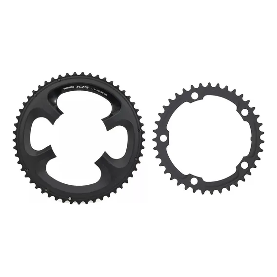 Jogo Engrenagem Coroa Shimano 105 Fc-r7000 53-39 Dentes 11v Cor Preto Foto 1