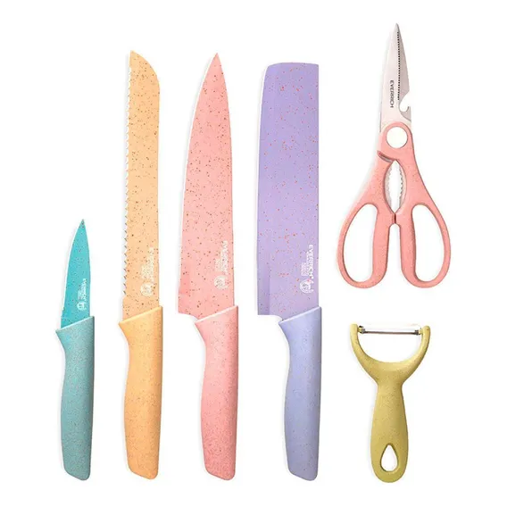Jogo Facas Chef Profissional 6 Pçs Facas Cozinha Foto 1
