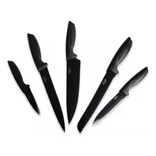 Jogo Facas Inox 5 Peças Suporte Acrílico Cor Preto Foto mini 4