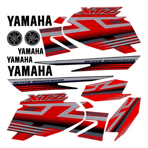 Jogo Faixa Adesivos Completo Yamaha Xtz 125 Vermelha 2009 Foto 1