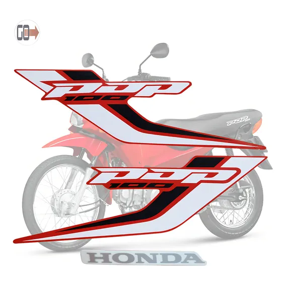 Jogo Faixa Moto Honda Pop 100 2015 Vermelho Foto 1