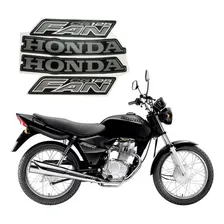 Jogo Faixas De Adesivos Completo Honda Cg Fan 125 Preta 2008 Foto  mini 1