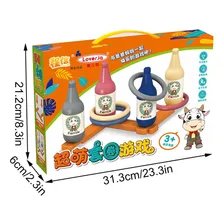 Jogo Funcional de Lançamento de Argolas para Crianças, Brinquedo de Lançamento de Argolas de Garrafas de Plástico, Jogo Interativo de Garrafas com Argolas com Base Muito Estável, Argolas de Lançamento Foto mini 4