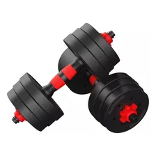 Jogo Halteres De Anilhas 20kg E Barras Ajustáveis Musculação Cor Preto Foto mini 2