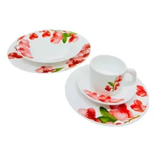 Jogo Jantar Opal Serena 20 Peças Branco E Vermelho Foto mini 2