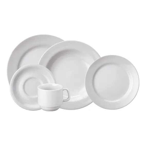 Jogo Jantar P/ 6 Pessoas 30 Pçs Porcelana Schmidt Resistente Foto 1