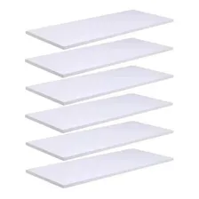 Jogo Kit 6 Prateleiras Mdf Branca 15mm - Suporte Invisivel Cor Branco Foto mini 1