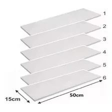 Jogo Kit 6 Prateleiras Mdf Branca 15mm - Suporte Invisivel Cor Branco Foto mini 2