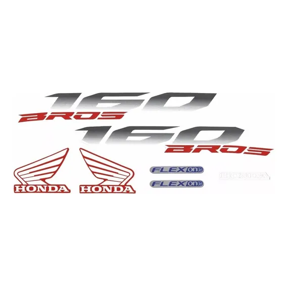 Jogo Kit Adesivos Nxr Bros 160 2015 Vermelha - Lb10515 Foto 1
