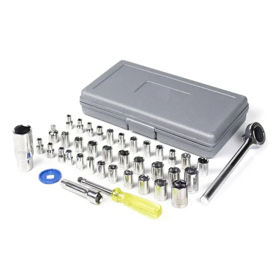 Jogo Kit Chave Soquete Catraca Cachimbo Reversível 40 Peças Foto 1