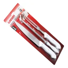 Jogo Kit Conjunto Para Churrasco 3 Pçs - Faca Garfo Chaira Foto mini 2